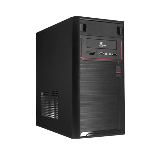 XTECH - DESKTOP - MICRO ATX - ALL BLACK - PC CASE 600W PS LOGO