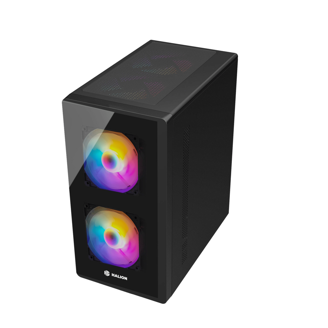 CASE MICRO ATX LUNA P25, Case sin Fuente, USB 3.0 x1, USB 2.0 x1, TRRS (AUDIO& MIC) X 1, 03 Ventiladores Luz LED RGB, VT lateral y frontal, Medidas: 335 x 192 x 391mm, 1x3.5HDD, 2x2.5SDD interno