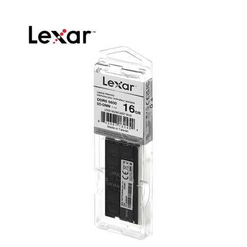 Memoria Lexar 16GB DDR5 5600 SODIMM LD5S16G56C46ST-BGS en empaque