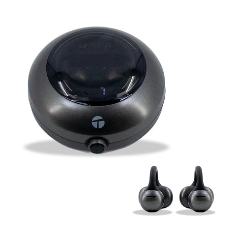 Audífonos Inalámbricos Teros TE-80712N, Bluetooth, carga Tipo C, negro Titanium