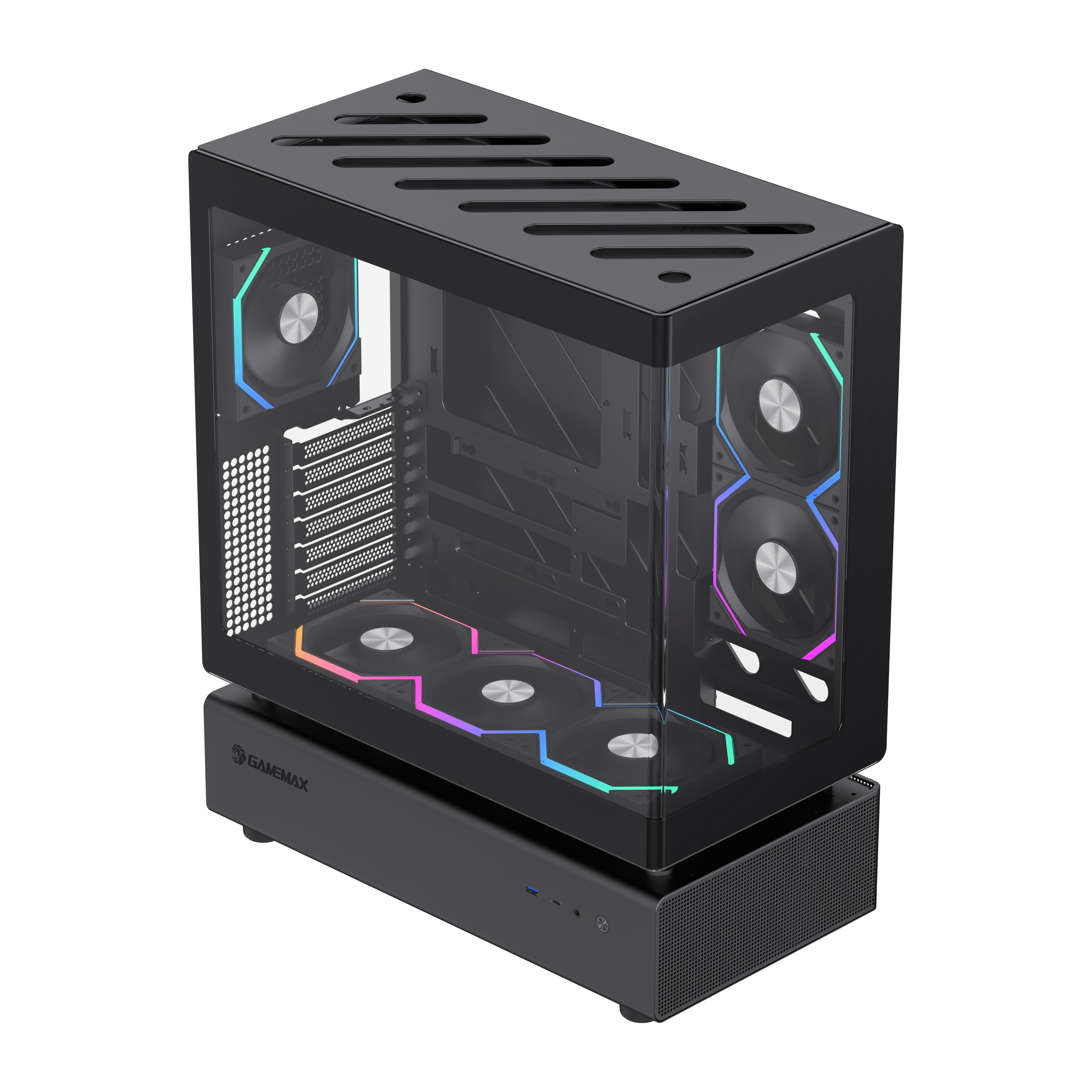 CASE ATX N80 BK NEGRO, Case sin Fuente, 1xUSB 3.0, USB TYPE C, CHASIS VIDRIO TEMPLADO LATERAL Y FRONTAL, Medidas: 439 x 240.50 x 530mm, 2x3.5HDD, 2x3.5SDD interno, Color: Negro.