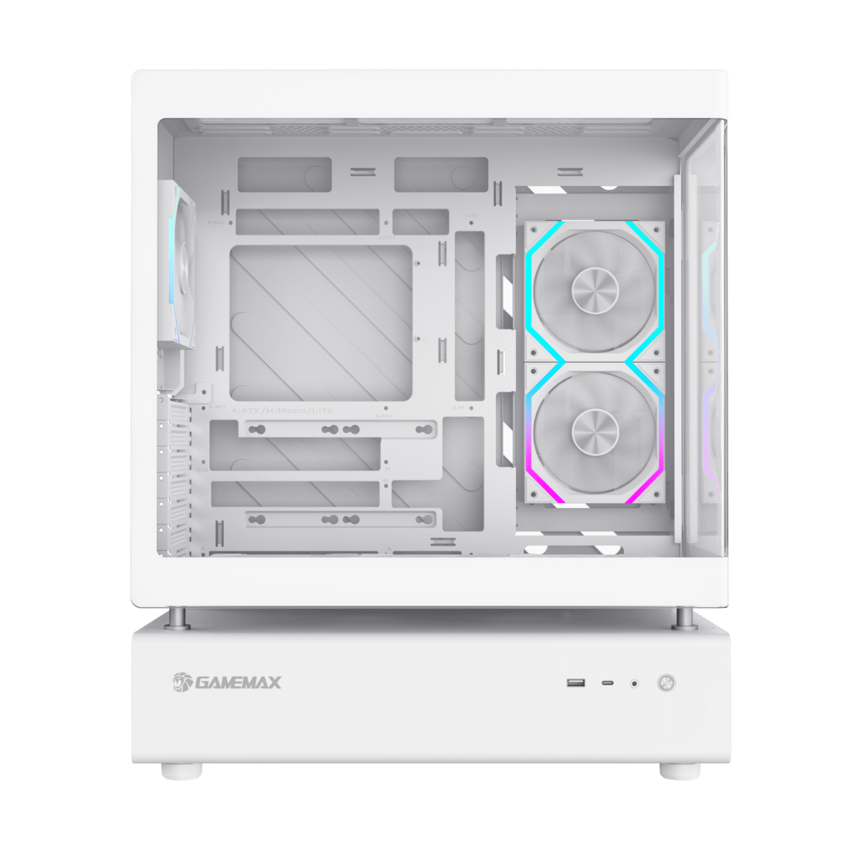CASE ATX N80 WT (Blanco), Sin Fuente, 1xUSB 3.0, USB TYPE C, Vidrio Templado (Lateral y Frontal), Medidas: 439x240.50x530mm, 2x3.5HDD, 2x3.5SDD interno.
