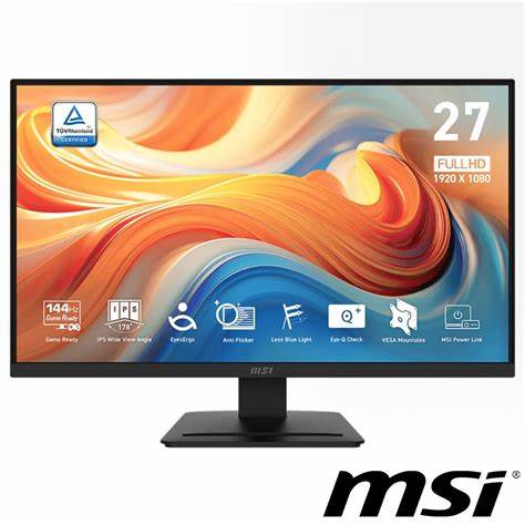 MONITOR IPS 27″ MSI PRO MP273L E14 – FULL HD 1920×1080, 144 HZ, 1 MS, FREESYNC, HDR READY, ANTI-GLARE, VESA 100×100