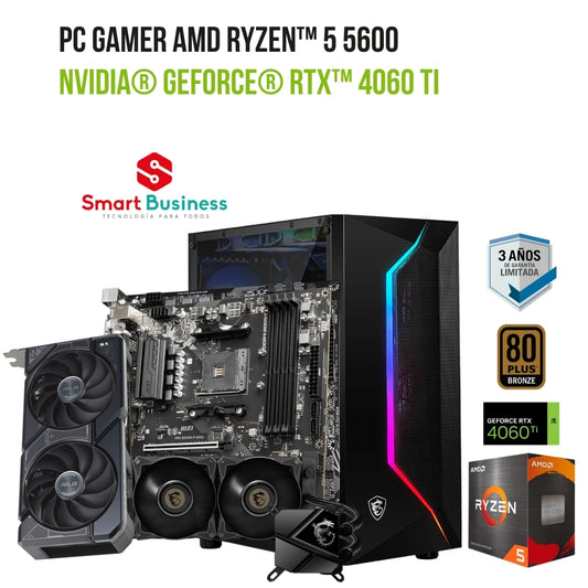 PC Gamer AMD Ryzen™ 5 5600 - T. Video Nvidia® RTX 4060 Ti