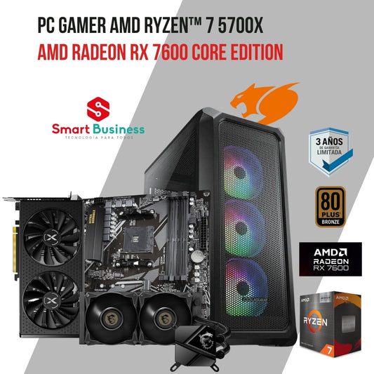 PC Gamer AMD Ryzen™ 7 5700X - T. Video AMD Radeon™ RX™ 7600 Core Edition