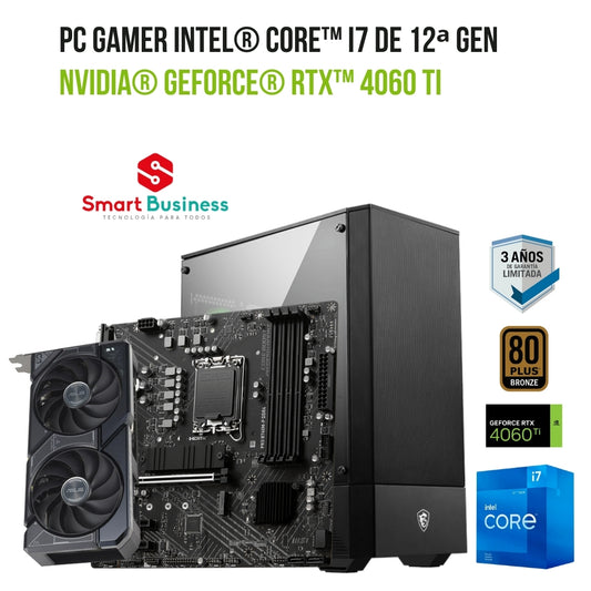 PC Gamer Intel® Core™ I7 De 12ᵃ Gen - T. Video NVIDIA® GeForce® RTX™ 4060 TI