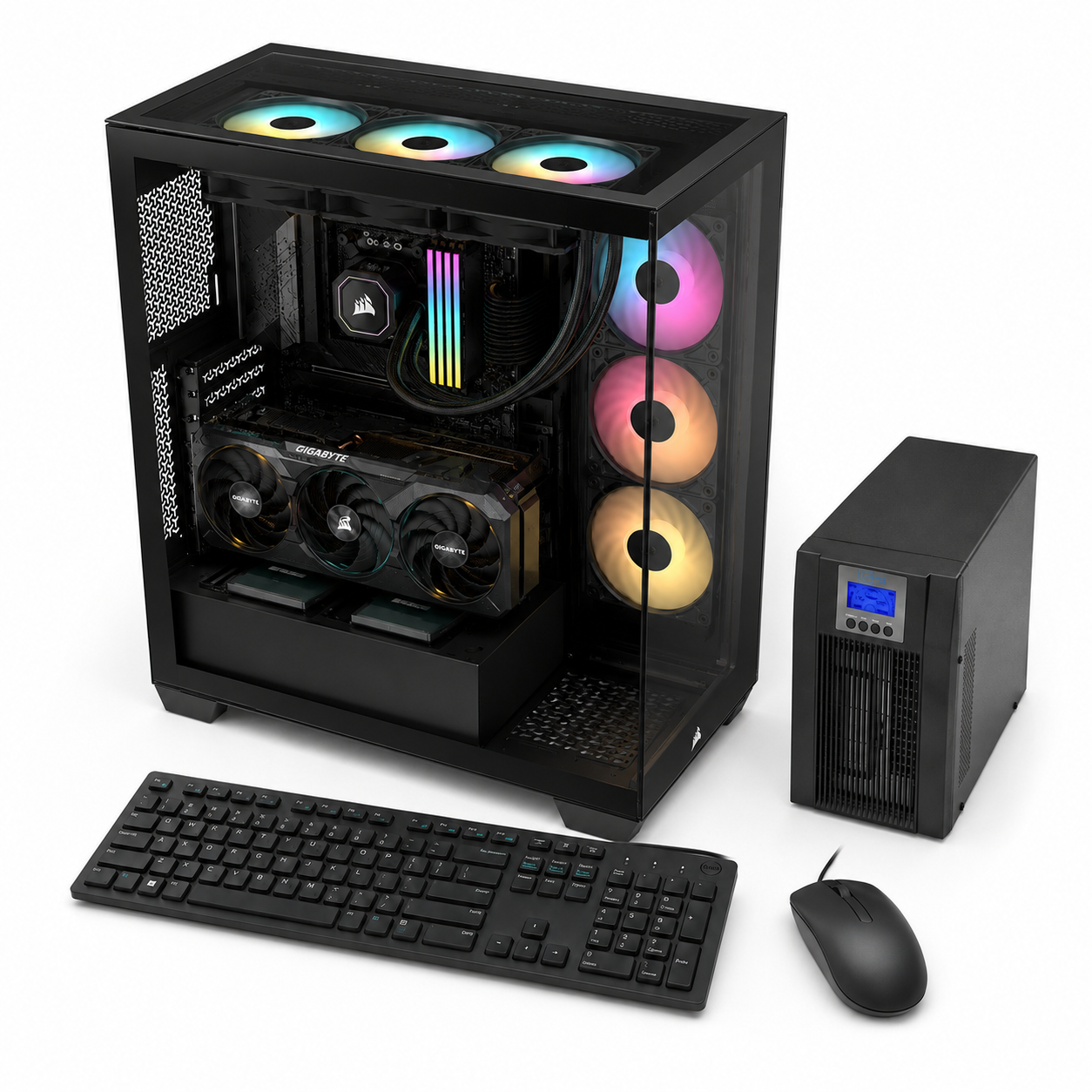 PC Workstation Extreme - Core i9 14900KF - RTX 5070 Ti 16GB GDDR7 - 64GB RAM DDR5 6000MHz - 3TB SSD NVMe Gen4 - Placa Z790 Wi-Fi 6E - Refrigeración Líquida 360mm - Fuente 1000W ATX 3.1 - Chasis Cristal Templado - UPS On-Line 2000VA