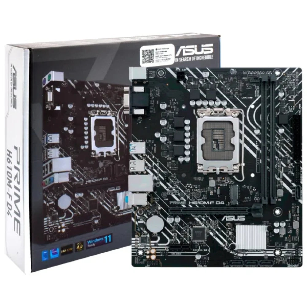 PLACA MADRE ASUS MOTHERBOARD  PRIME H610M-F D4 R2.0, CHIPSET INTEL H610, LGA1700, MICRO-ATX