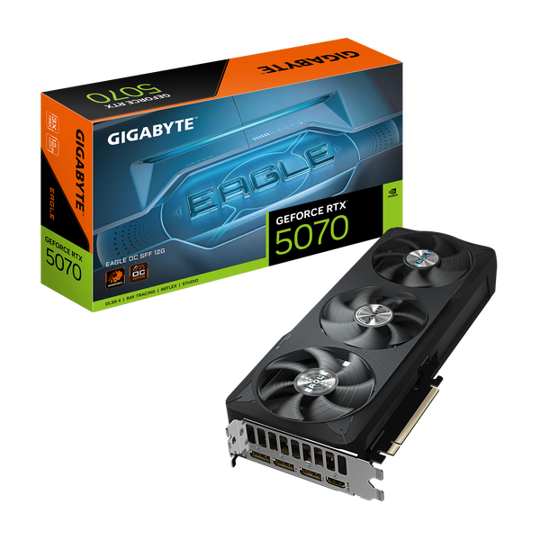 TARJETA DE VIDEO GIGABYTE GEFORCE RTX 5070 EAGLE OC SFF 12G, 12 GB GDDR7, PCIE GEN 5.0