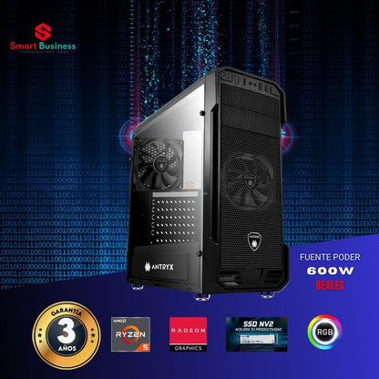 COMPUTADORA AMD RYZEN 7 5700G - 16GB (2X8) DDR4 3200 GHZ - 500GB SSD M.2 - CASE GAMER RGB