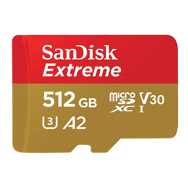"TARJETA MICROSD SANDISK EXTREME – 512GB UHS-I, ALTA VELOCIDAD DE LECTURA 160MB/S, IDEAL PARA CÁMARAS, SMARTPHONES Y GRABACIÓN 4K"