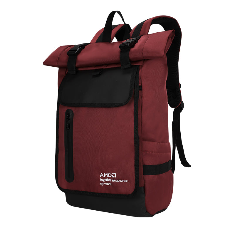 MOCHILA TEROS AMD TE-9042R PARA LAPTOPS DE HASTA 15.6", DISEÑO EJECUTIVO Y ERGONÓMICO, COLOR VINO Y NEGRO