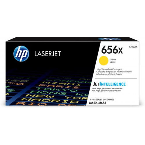 Cartucho de Tóner HP 656X CF462X Amarillo | Alto Rendimiento 22.000 páginas | Compatible con Color LaserJet Enterprise M652, M653 | Colores Vivos y Confiables