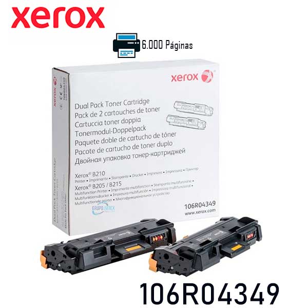 XEROX CARTUCHO DE TÓNER XEROX LÁSER - NEGRO - ORIGINAL - EMPAQUE DOBLE - 2 / PAQUETE - LÁSER - 2 / PAQUETE