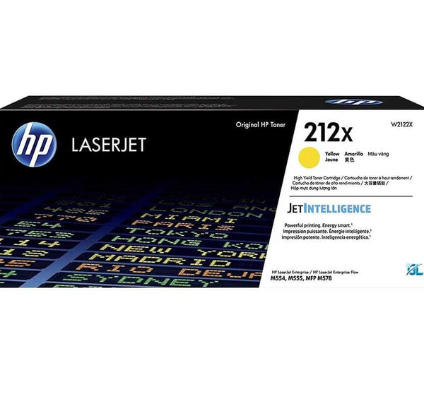 Cartucho de Tóner HP 212X W2122X Amarillo | Alto Rendimiento 10.000 páginas | Compatible con Color LaserJet Enterprise M554, M555, MFP M578 | Colores Vivos y Duraderos