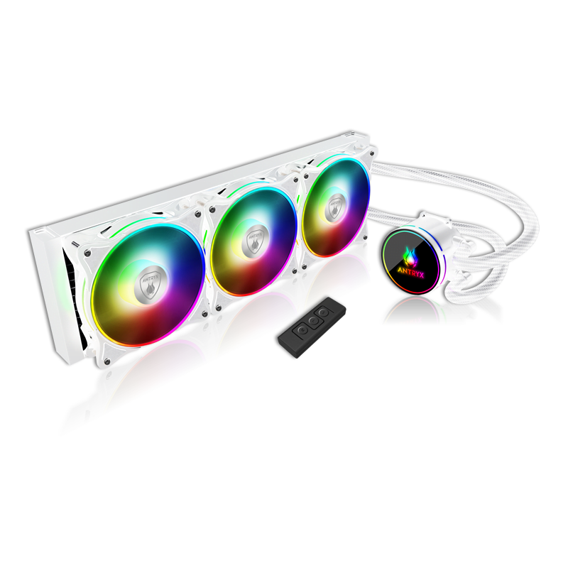 Enfriamiento líquido para PC ANTRYX Triton EVO 360 mm Blanco con ARGB y alta compatibilidad