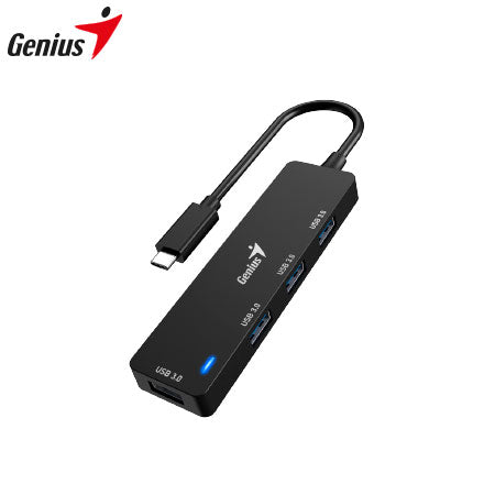 GENIUS UH-545 (31240004400) – HUB USB-C CON 3×USB-A 3.0, 1×USB-C 3.0, ETHERNET GIGABIT, DISEÑO COMPACTO Y PLUG & PLAY PARA WINDOWS, MACOS Y ANDROID