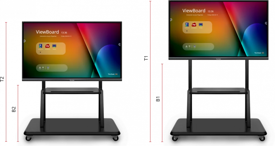 ViewSonic VB-STND-001 - Carrito (abrazadera de montaje) - para pantalla LCD/panel plano interactivo