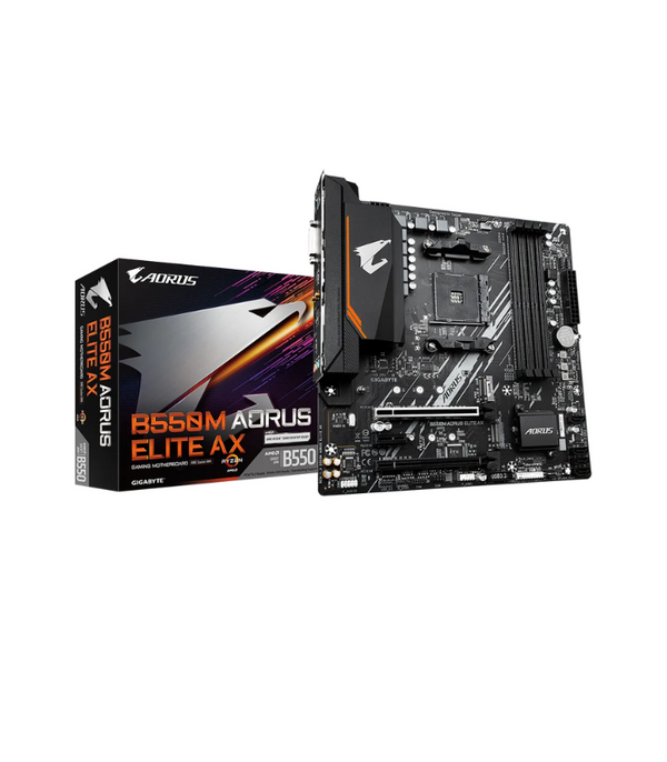 PLACA MADRE GIGABYTE B550M AORUS ELITE, PARA PROCESADORES AMD RYZEN AM4, 4 RANURAS DE MEMORIA DD4 HASTA 128GB BUSS 4733 MHZ, (B550M AORUS ELITE)