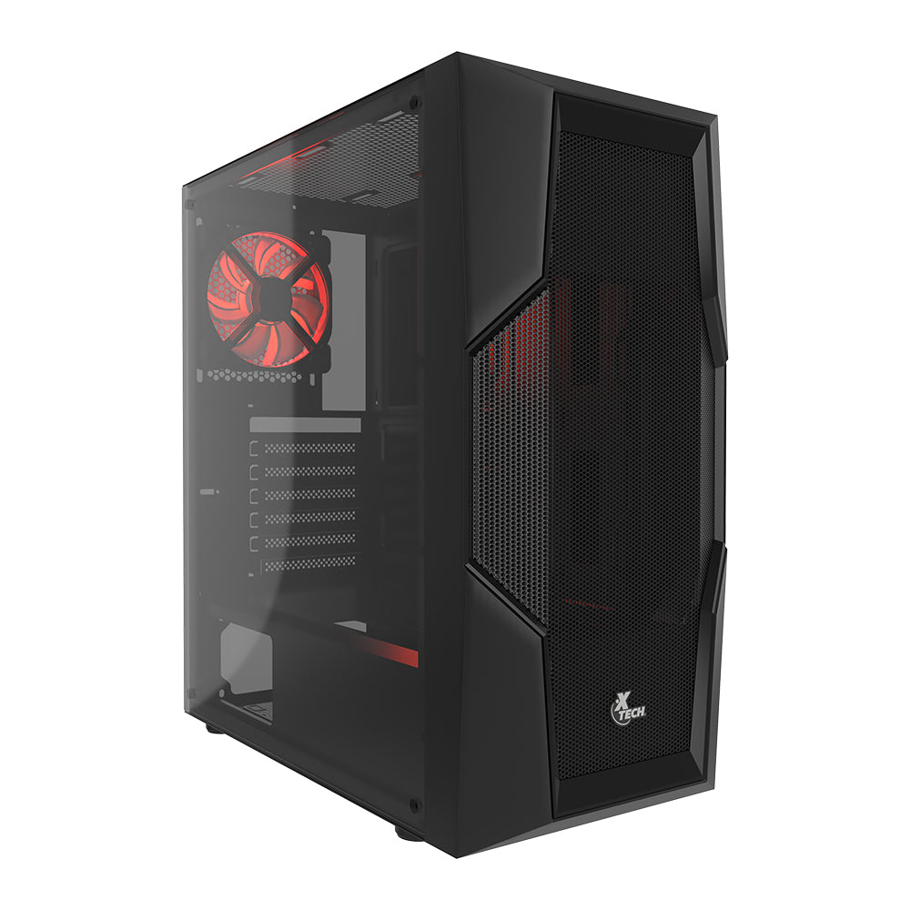 CASE MID TOWER GAMER XTECH PHOBOS XT-GMR4 DISEÑO MODERNO Y COMPATIBLE CON MOTHERBOARDS ATX MICRO ATX MINI ITX