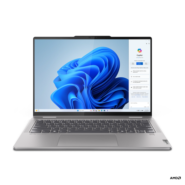 LAPTOP LENOVO YOGA 7 14AHP9 - AMD RYZEN 7 7840HS - 16GB LPDDR5X - 1TB SSD - AMD RADEON 780M - WINDOWS 11 HOME - PANTALLA TÁCTIL 14" 2.8K OLED - COLOR GRIS TORMENTA - GARANTÍA 1 AÑO CARRY IN (83DK009HLM)