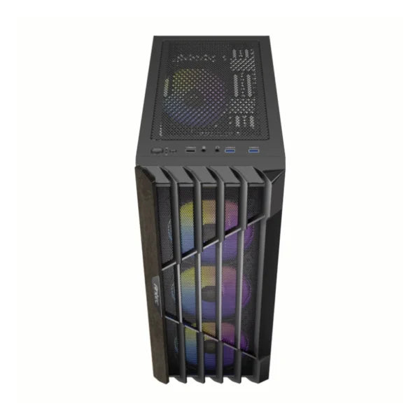 CASE Antec AX63 WOOD ARGB Mid-Tower, Panel Frontal con Diseño de Madera, 4 Ventiladores ARGB, Soporte ATX, Sin Fuente