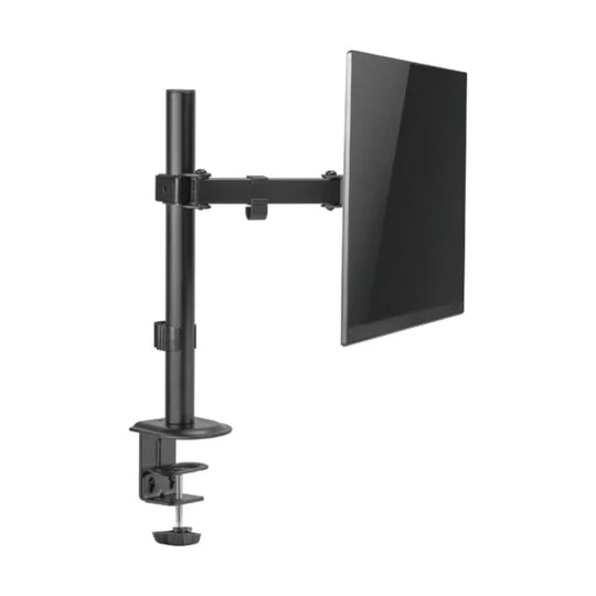 BRAZO SOPORTE PARA MONITOR NEGRO, COMPATIBLE DE 17″ A 35″, AJUSTABLE EN ALTURA, BASE TIPO RACK, BRAZO LARGO RESISTENTE PARA 2KG HASTA 9KG, IDEAL OFICINA Y GAMING