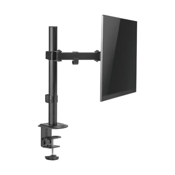 BRAZO SOPORTE PARA MONITOR NEGRO, COMPATIBLE DE 17″ A 35″, AJUSTABLE EN ALTURA, BASE TIPO RACK, BRAZO LARGO RESISTENTE PARA 2KG HASTA 9KG, IDEAL OFICINA Y GAMING