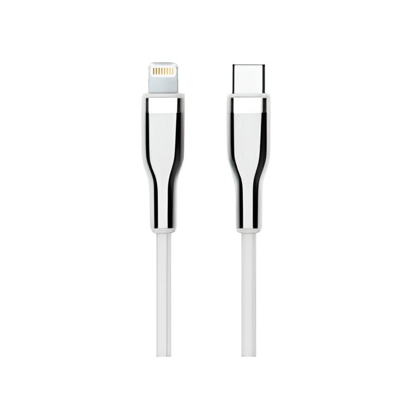 ACCESORIOS USB TEROS CABLE TIPO C A LIGHTNING, BLANCO Y PLATEADO, 2 METROS TE-70212W - SMART BUSINESS