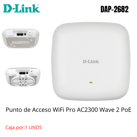 ACCESS POINT D - LINK DAP2682, AC2300, DUAL BAND, 2300 MBPS, 802.11AC WAVE 2, POE, MU - MIMO DAP-2682 - SMART BUSINESS