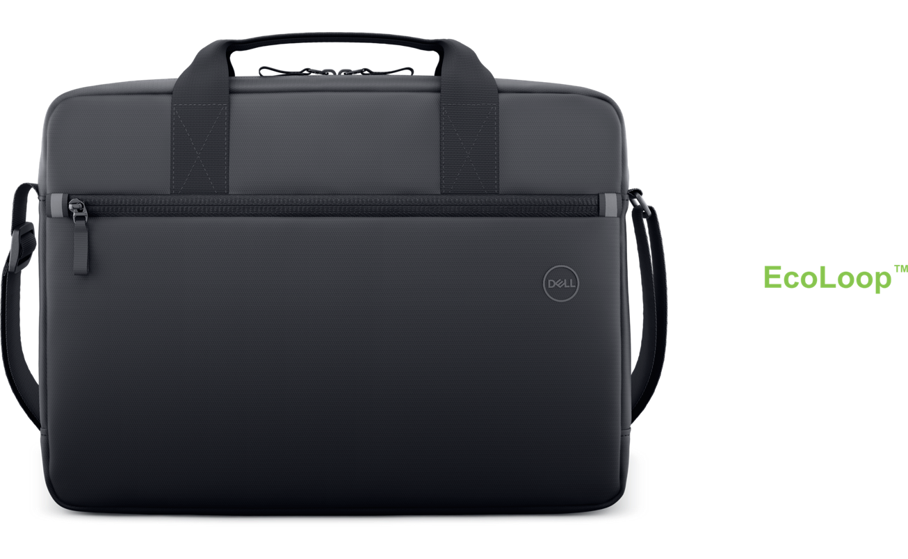 MALETÍN DELL ECOLOOP BRIEFCASE CC3624 PARA LAPTOPS DE 14 A 16 PULGADAS, DISEÑO ECOLÓGICO RESISTENTE AL AGUA, COMPARTIMENTOS ORGANIZADORES Y CORREA AJUSTABLE