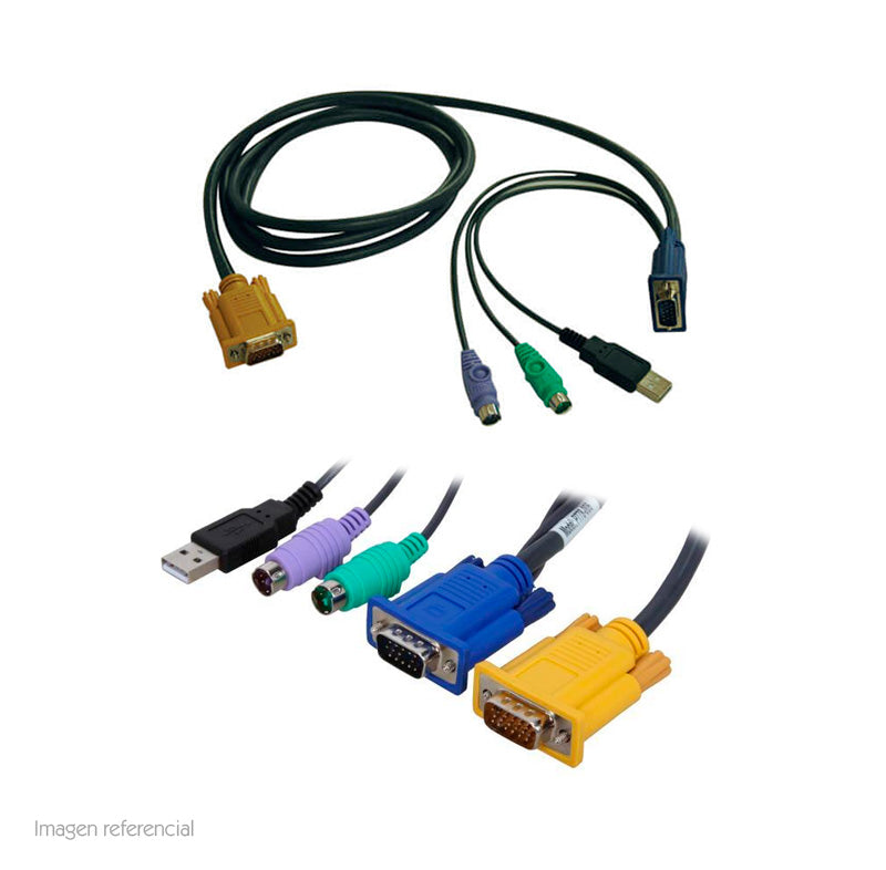 CABLE COMBINADO PS/2 Y USB TRIPP LITE P778-006, LONGITUD 1.8 M (6 PIES), IDEAL PARA KVM SWITCH, CONEXIÓN DE TECLADO, MOUSE Y USB EN UN SOLO CABLE
