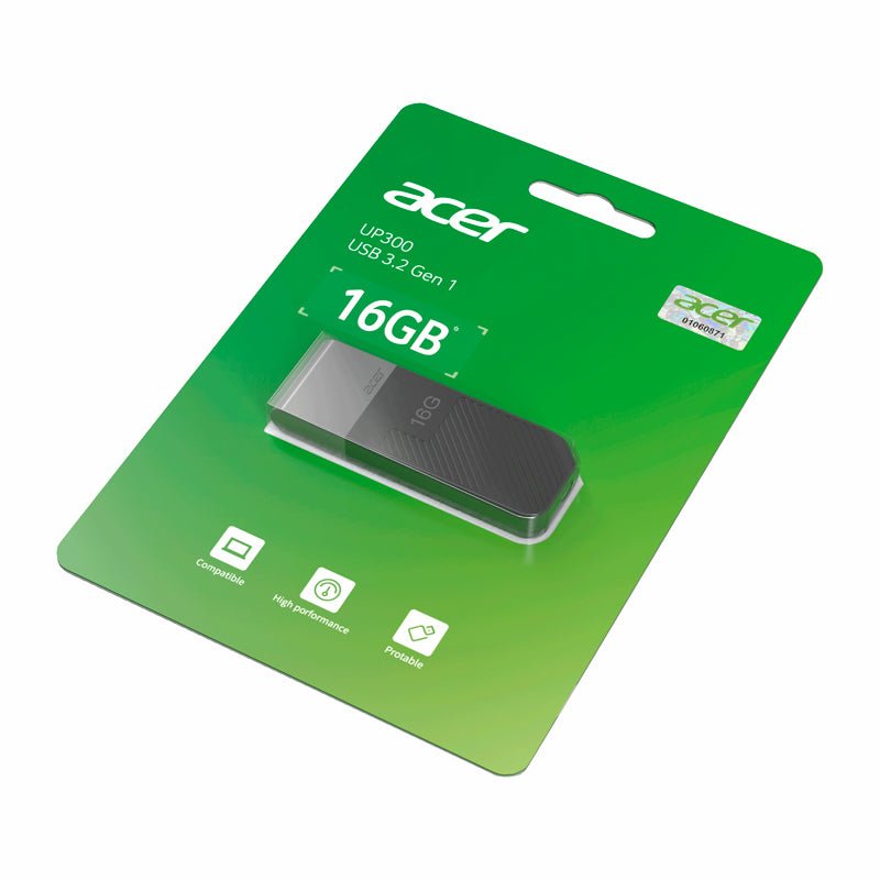 MEMORIA USB 3.2 ACER UFD 16GB UP300 NEGRO - SMART BUSINESS