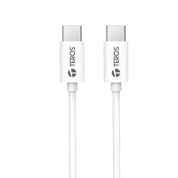 CABLE USB TEROS TE-70209W, TIPO C - TIPO C, 3A, 60W MAX, BLANCO