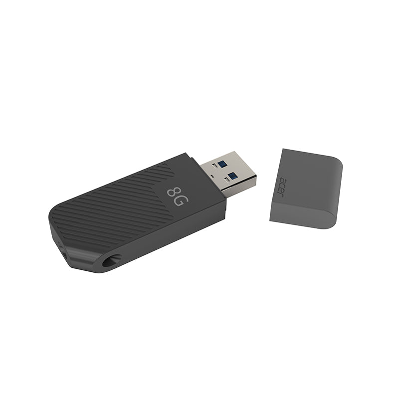 MEMORIA USB ACER UP200, 8GB, USB A 2.0, LECTURA 30MB/S, ESCRITURA 15MB/S, NEGRO