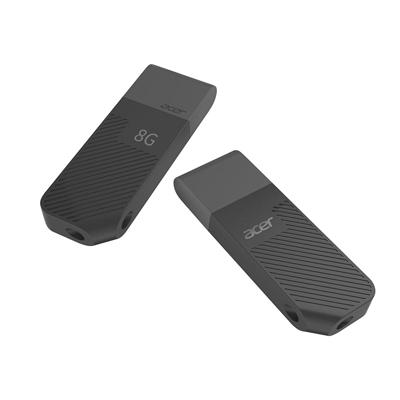 MEMORIA USB ACER UP200, 8GB, USB A 2.0, LECTURA 30MB/S, ESCRITURA 15MB/S, NEGRO