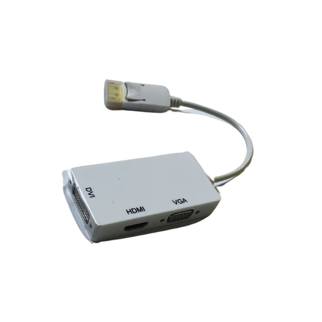 Adaptador DisplayPort a HDMI, VGA y DVI, 3 en 1 - Blanco - SMART BUSINESS