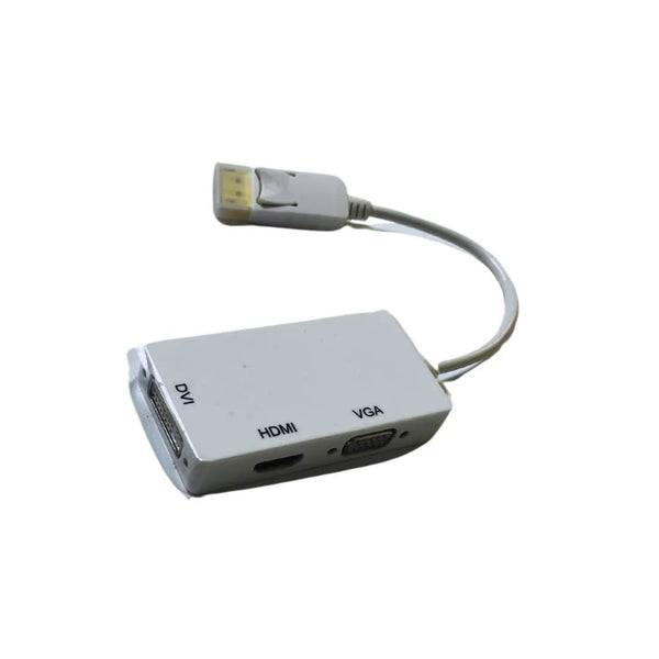 Adaptador DisplayPort a HDMI, VGA y DVI, 3 en 1 - Blanco - SMART BUSINESS