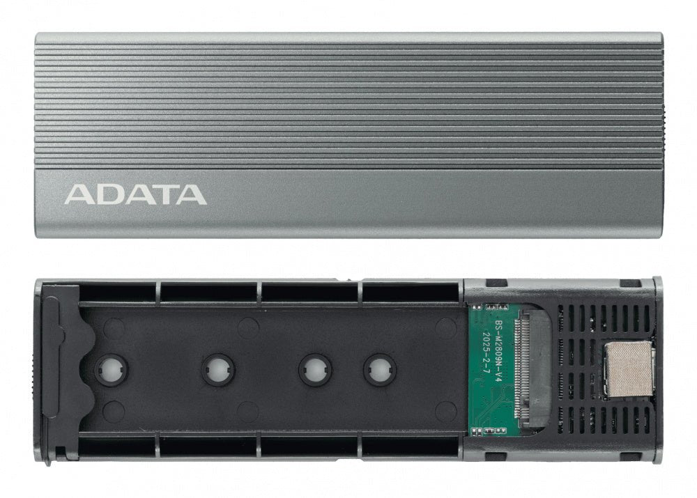 ADATA EC680 - CCGY: CARCASA EXTERNA M.2 NVME USB - C 3.2 GEN2 (10 GBPS), ALUMINIO GRIS, MÓDULOS 2230 - 2280, INSTALACIÓN SIN TORNILLOS, HASTA 1.050 MB/S LECTURA / 1.000 MB/S ESCRITURA EC680-CCGY - SMART BUSINESS