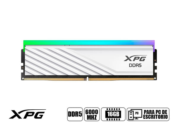 ADATA TECHNOLOGY LANCER BLADE RGB - MEMORIA RAM XPG DDR5 - LANCER BLADE RGB - 16GB - 6000 MHZ - CL 48 - WHITE - AX5U6000C4816G-SLABRWH - SMART BUSINESS
