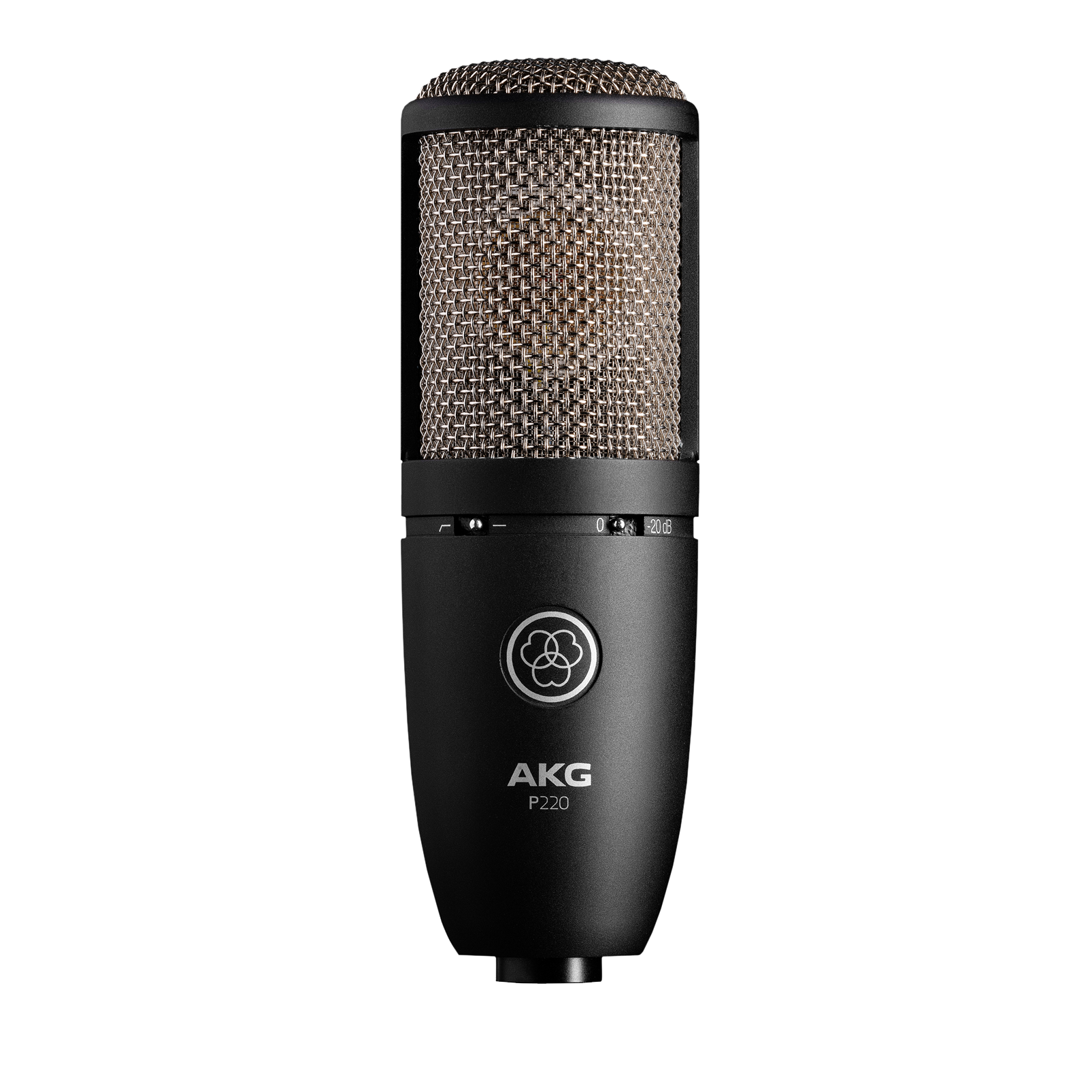 AKG P220 micrófono condensador 3101H00420 vista frontal oficial