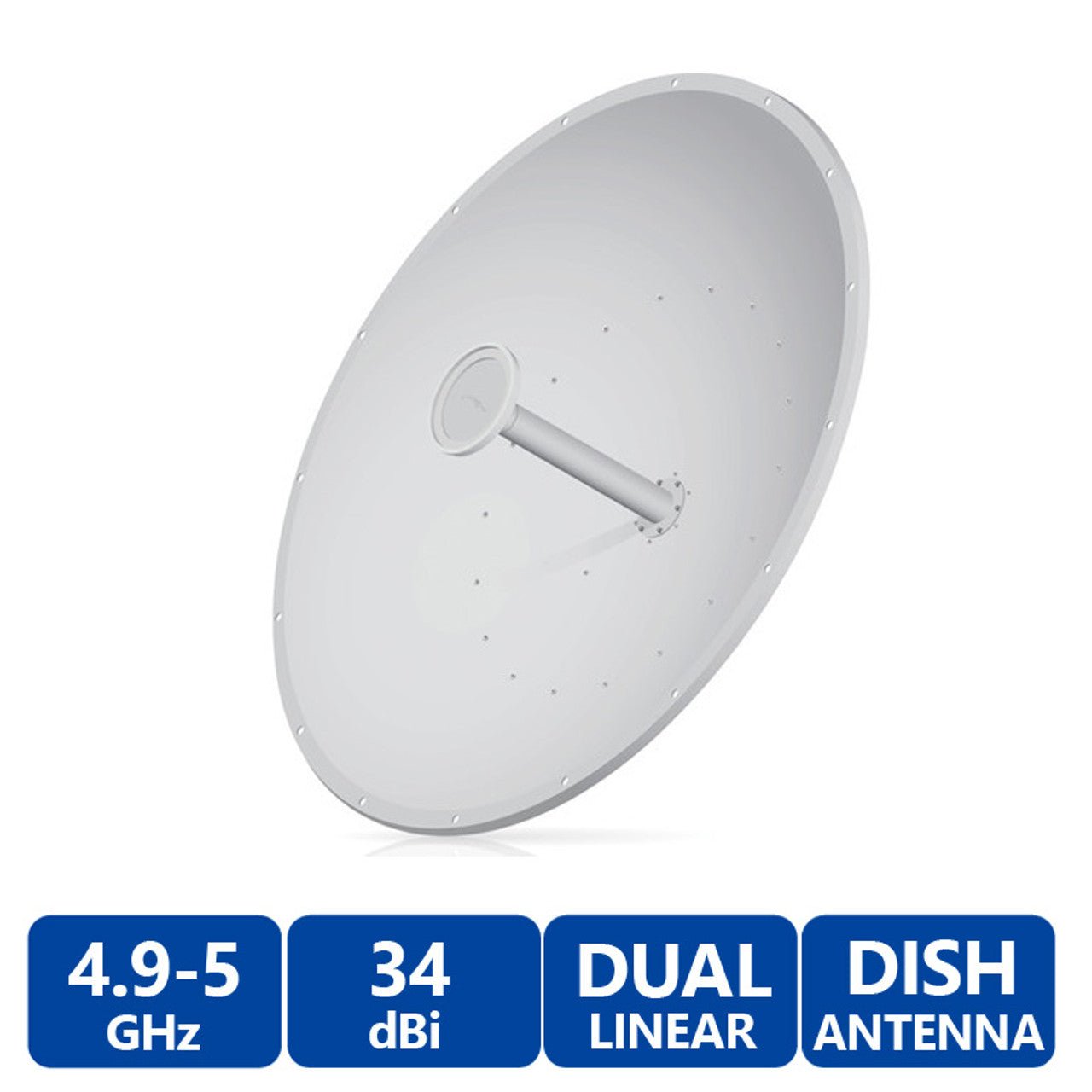 Antena Direccional Ubiquiti RocketDish 5G34 , 5GHz, 34dBi - exteriores, montaje en poste RD-5G34 - SMART BUSINESS