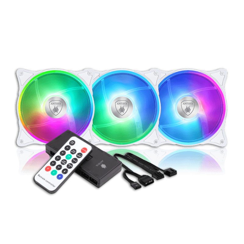 KIT ARGB ANTRYX SPECTRUM 310 BLANCO, 120MM X 3, C/ CONTROLADOR (P.N.: AAK-CSDF310W) - SMART BUSINESS
