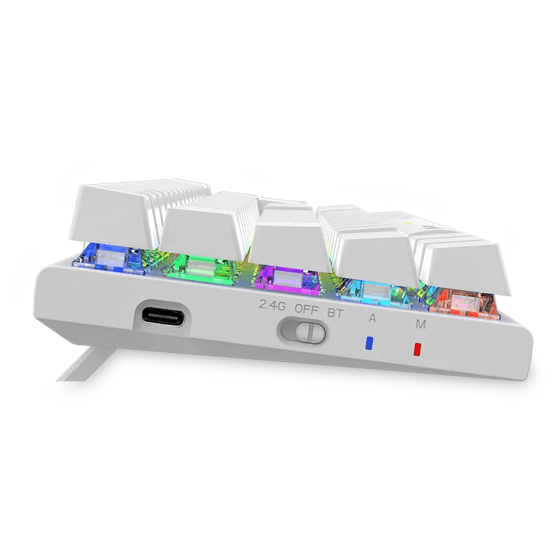 Teclado Gamer Inalambrico Antryx Mk-825 Trix White(amk-825txwbl-sp) Mecanico, Switch Blue, Led Rgb, Blanco - SMART BUSINESS