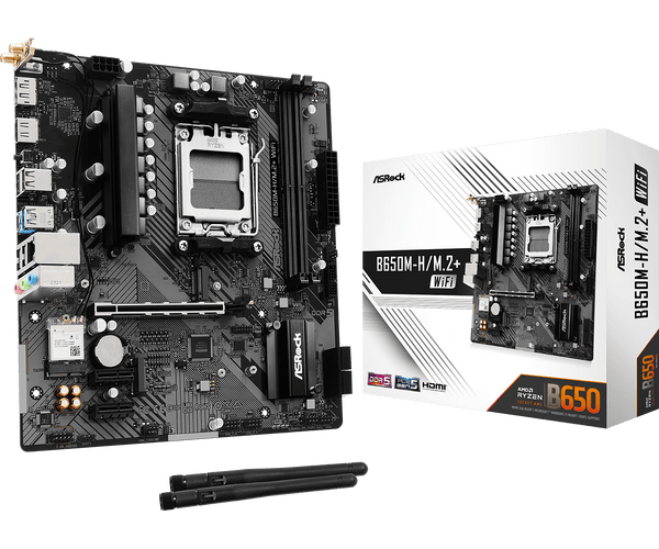 ASROCK B650M - H/M.2+ DDR5 – PLACA BASE MICROATX SOCKET AM5 PARA RYZEN 7000/8000, 2×DDR5, PCIE GEN5/M.2, HDMI/DP, LAN GIGABIT B650M-H/M.2+ - SMART BUSINESS