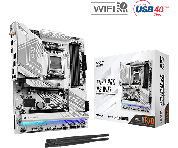 Motherboard ASROCK X870 Pro RS WiFi, Chipset AMD X870, Socket AMD AM5, mATX - SMART BUSINESS