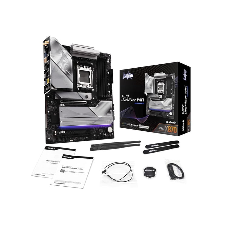 ASRock X870 LiveMixer WiFi placa madre con caja y accesorios incluidos