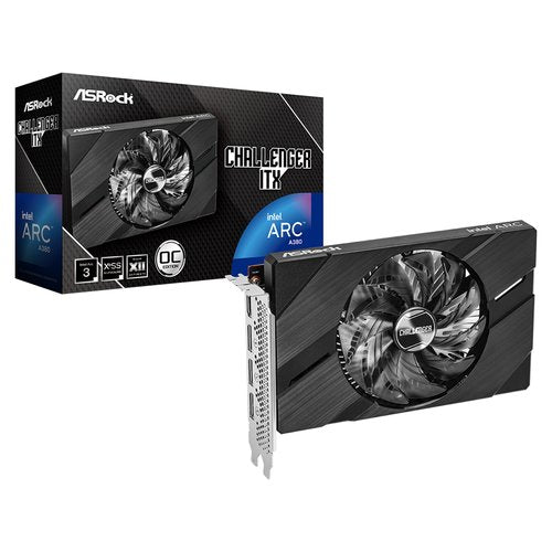 Asrock Tarjeta Gráfica ASRock Intel Arc A380 - 6GB GDDR6 - 7680 x 4320 - 2.25GHz Principal - 96bit Ancho de bus - PCI Express 4.0 x8 - DisplayPort - 3 x DisplayPort - HDMI - SMART BUSINESS