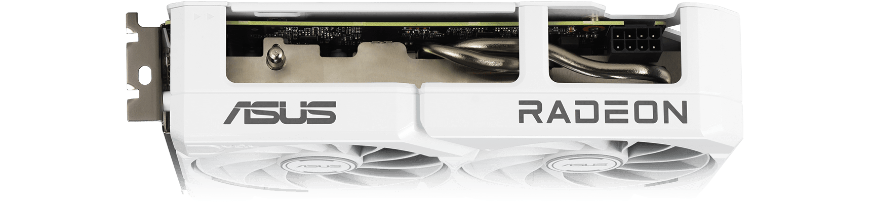 ASUS Dual Radeon RX 9060 XT 16GB GDDR6 White Edition - vista lateral