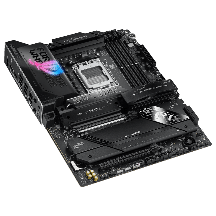 Motherboard ASUS ROG STRIX X870E - E GAMING WIFI - Chipset AMD X870E - Socket AM5 - Soporta AMD Ryzen 9000/8000/7000 - 4x DDR5 (192GB) - 5x M.2 PCIe - Wi - Fi 7 - Realtek 5Gb Ethernet - Doble USB4 - Formato ATX - ROG STRIX X870E - E GAMING WIFI de Asus | first_variant_option_1 — Envío inmediato